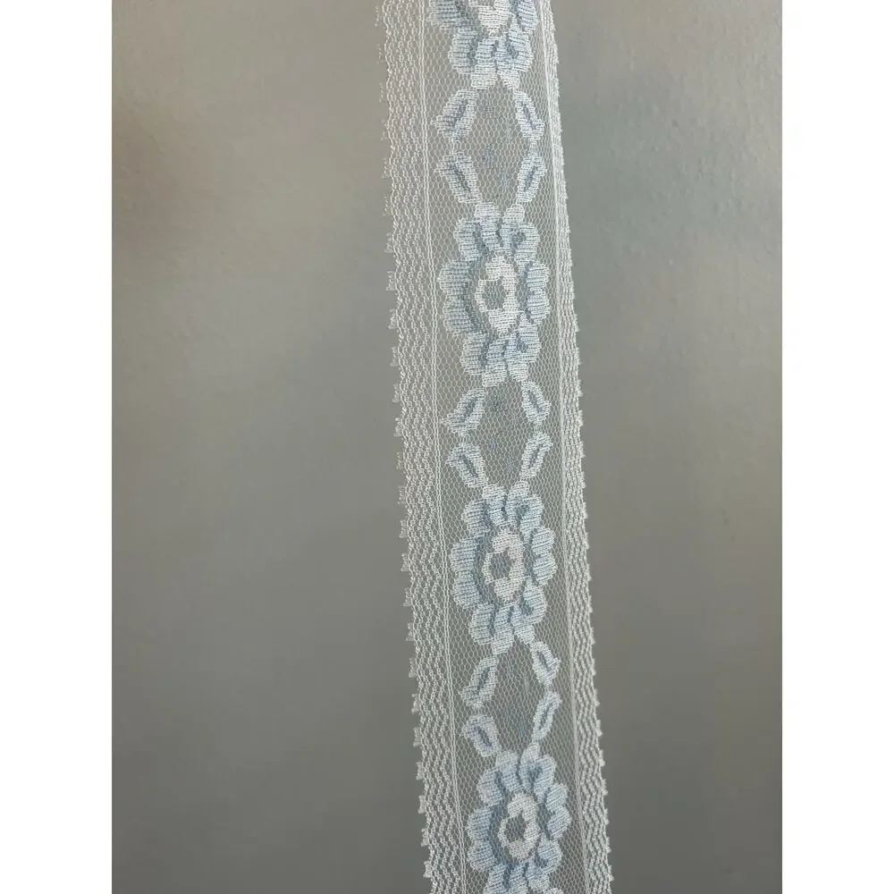 Vintage Blue Beige Lace Floral Trim Edging Crafting Sewing 3” inch 5 yds Yard